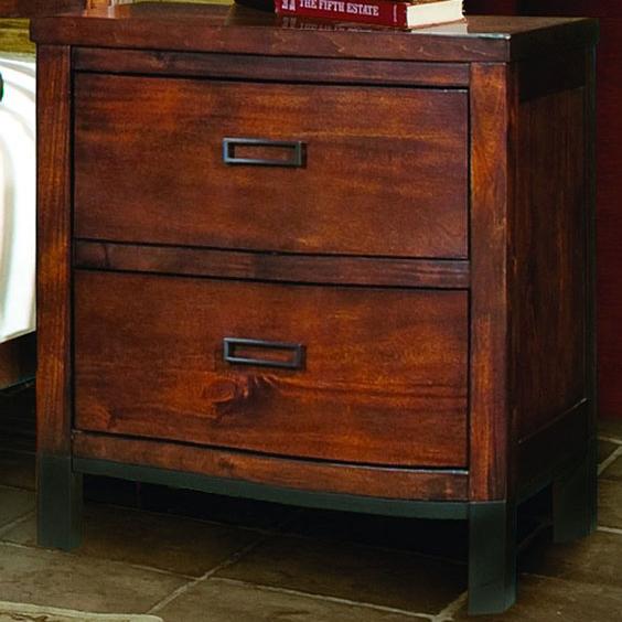Vaughan Furniture Rustic Lodge TwoDrawer Contemporary Nightstand with
